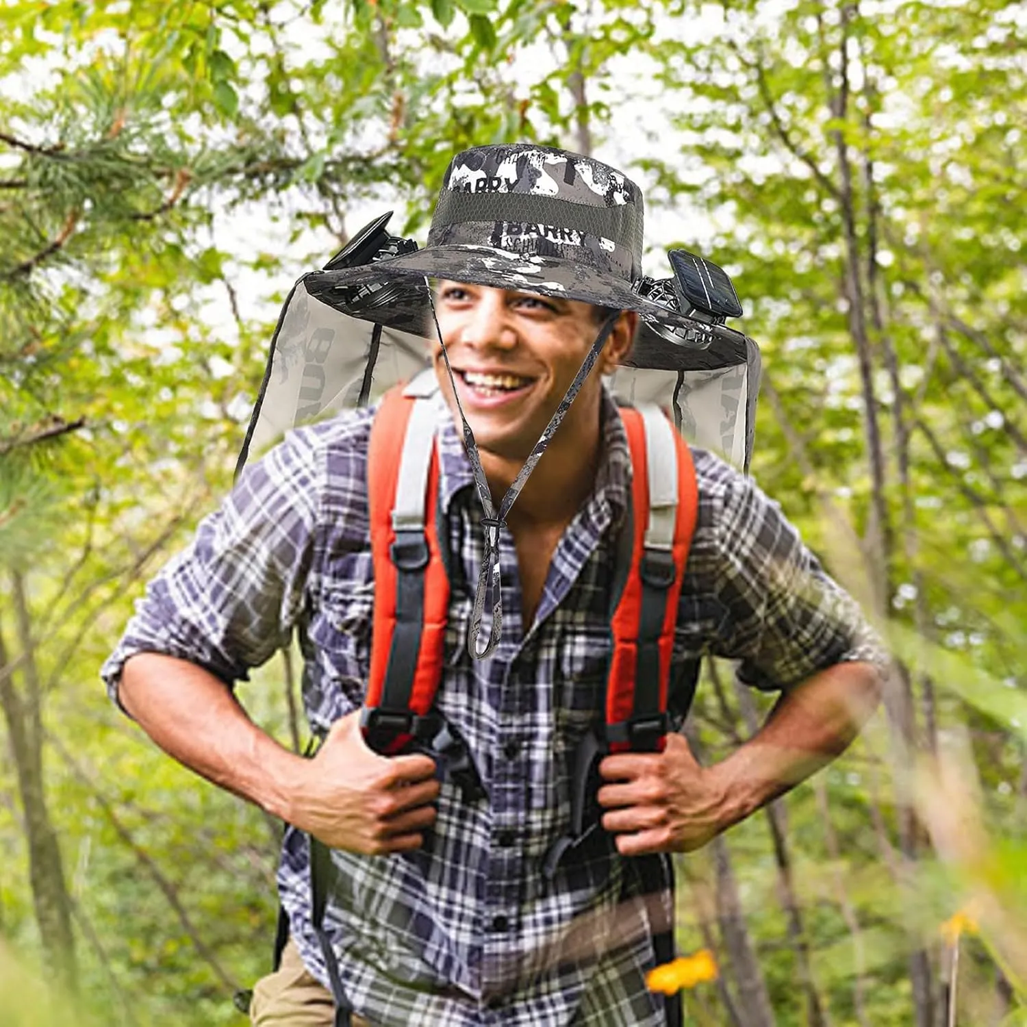 Solar Powered Fan Hat for Outdoor Fishing UPF 50  Sun Hat with USB and Solar Fans Lightweight & Breathable Men's Sun Hats