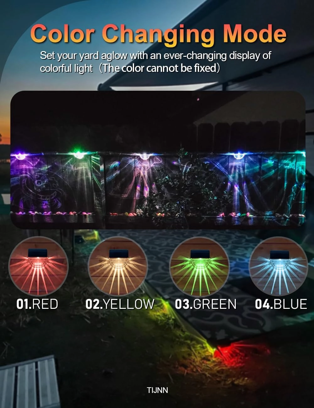 Solar Deck Lights Outdoor, Fence Lights Waterproof Led Lights for Outdoor Stairs, Step, Yard,Patio Decor Illumination - 4 Pack