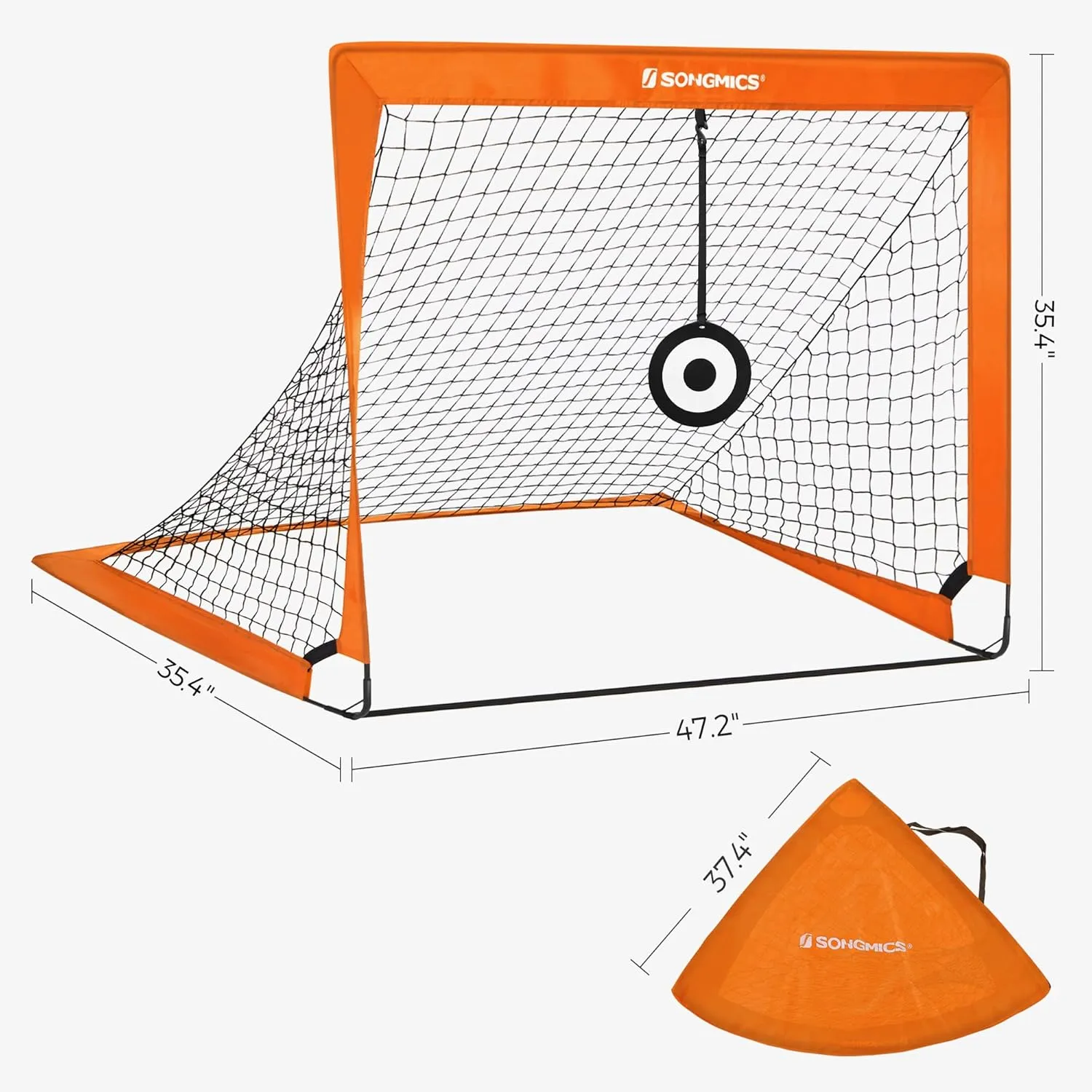 SONGMICS Kids Soccer Goals for Backyard, 4x3 ft Portable Soccer Nets Training Equipment, Toddler Soccer Goal with Carrying Bag, for Field