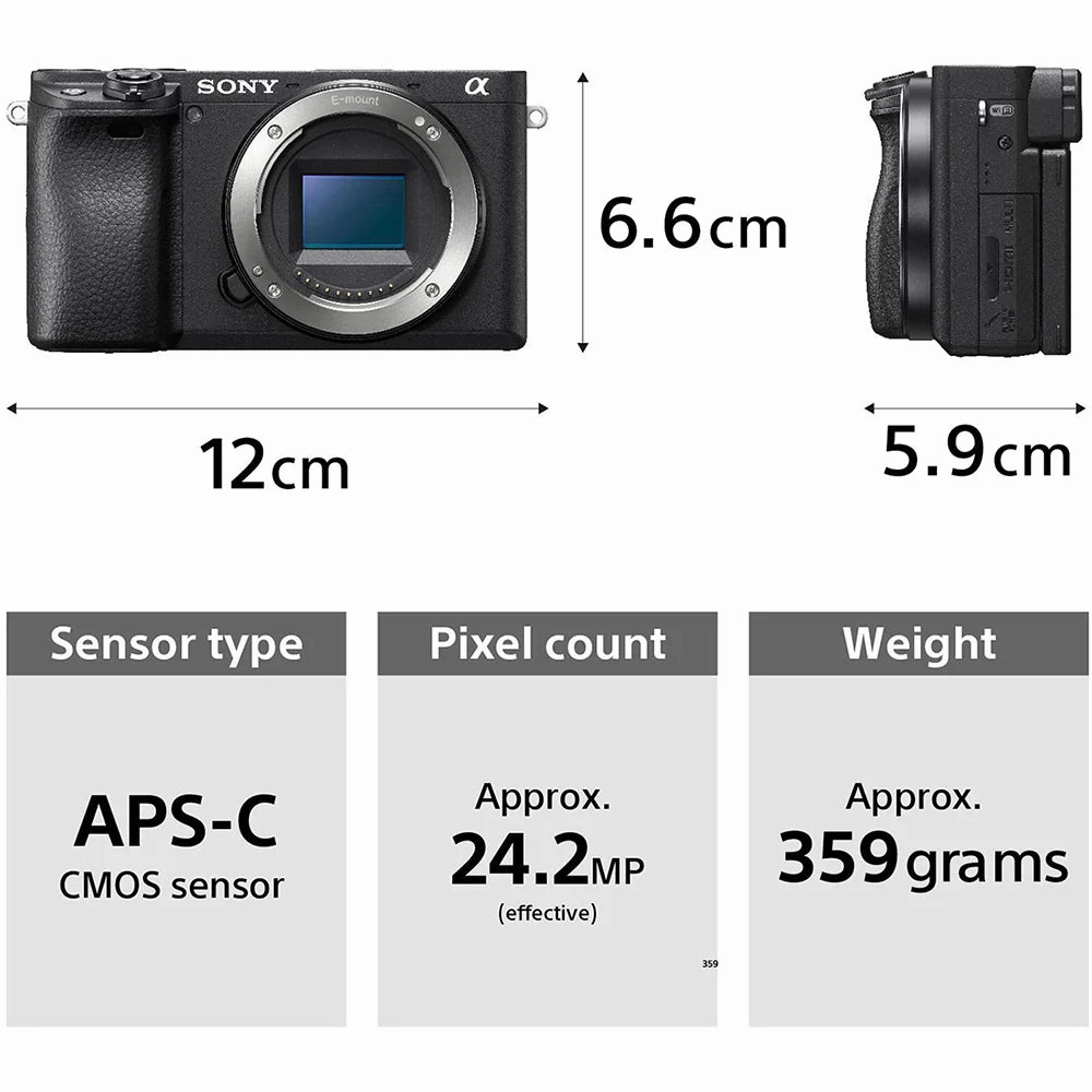Sony Alpha 6400 E-Mount Camera With APS-C Sensor (ILCE-6400L) 24.2 MP Mirrorless Camera With A 16-50mm Power Zoom Lens
