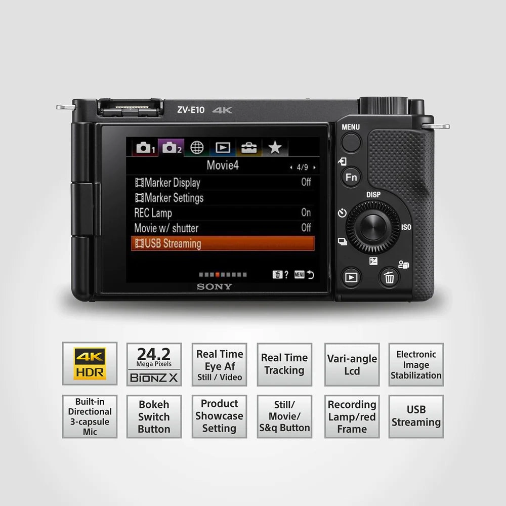 Sony Camera ZV-E10L E-Mount APS-C Camera | 24.2 MP Vlog Mirrorless Camera With 16 - 50 Mm Lens