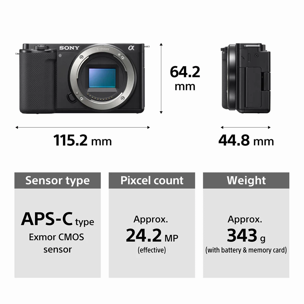 Sony Camera ZV-E10L E-Mount APS-C Camera | 24.2 MP Vlog Mirrorless Camera With 16 - 50 Mm Lens