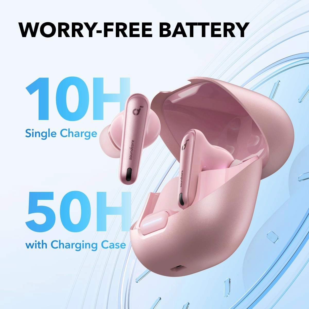 Soundcore by Anker Liberty 4 NC Wireless Noise Cancelling Earbuds, 98.5% Noise Reduction, Adaptive Noise Cancelling to Ears and Environment, Hi-Res Sound, 50H Battery, Wireless Charging (Renewed)