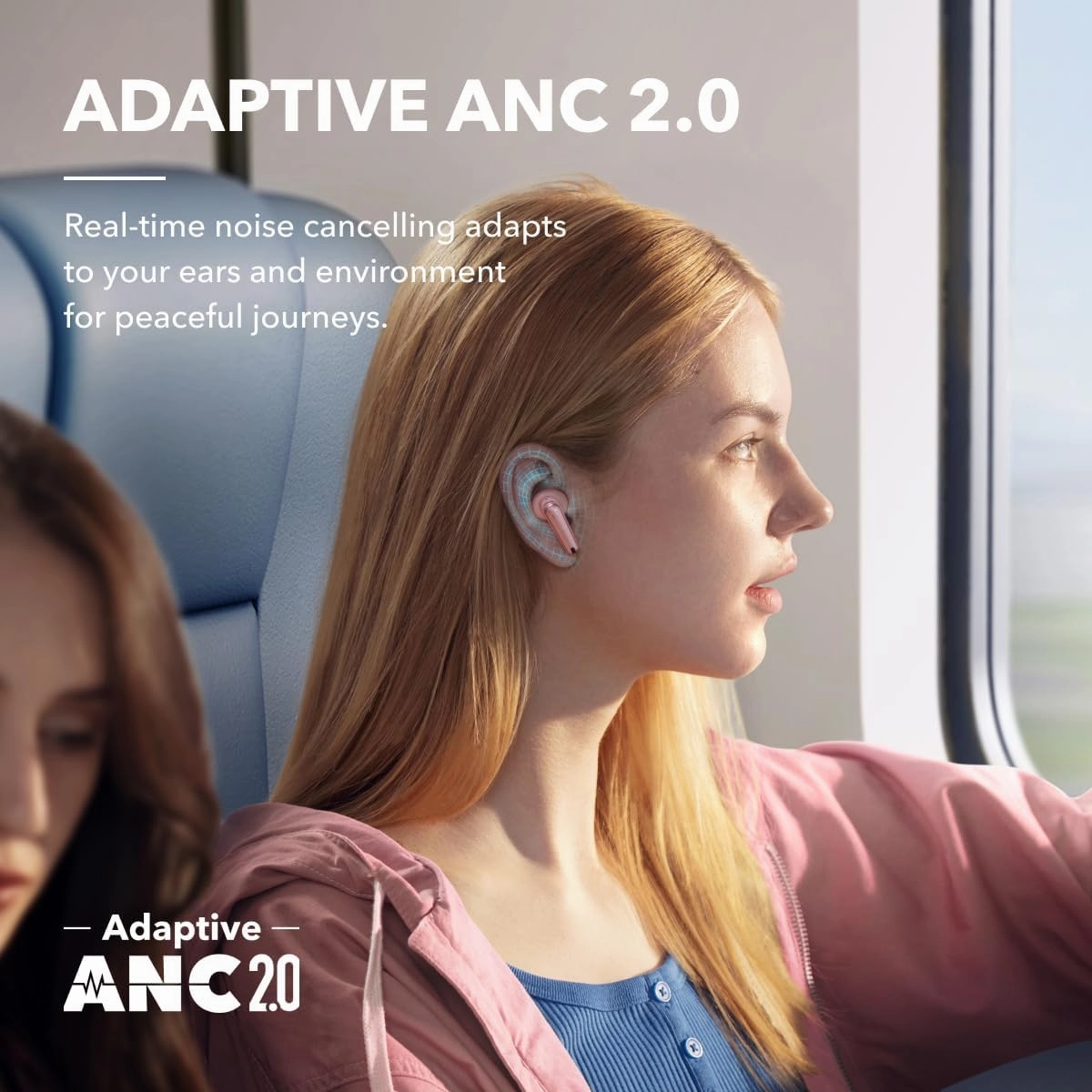 Soundcore by Anker Liberty 4 NC Wireless Noise Cancelling Earbuds, 98.5% Noise Reduction, Adaptive Noise Cancelling to Ears and Environment, Hi-Res Sound, 50H Battery, Wireless Charging (Renewed)