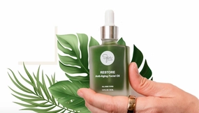 Spa Bar Restore Anti-Aging Facial Oil – Infused with Jojoba, Tea Tree & Vitamin E – Multi-Action Serum for Smoother, Brighter Skin & Reduced Dark Spots – 1.0 FL OZ/30 ML