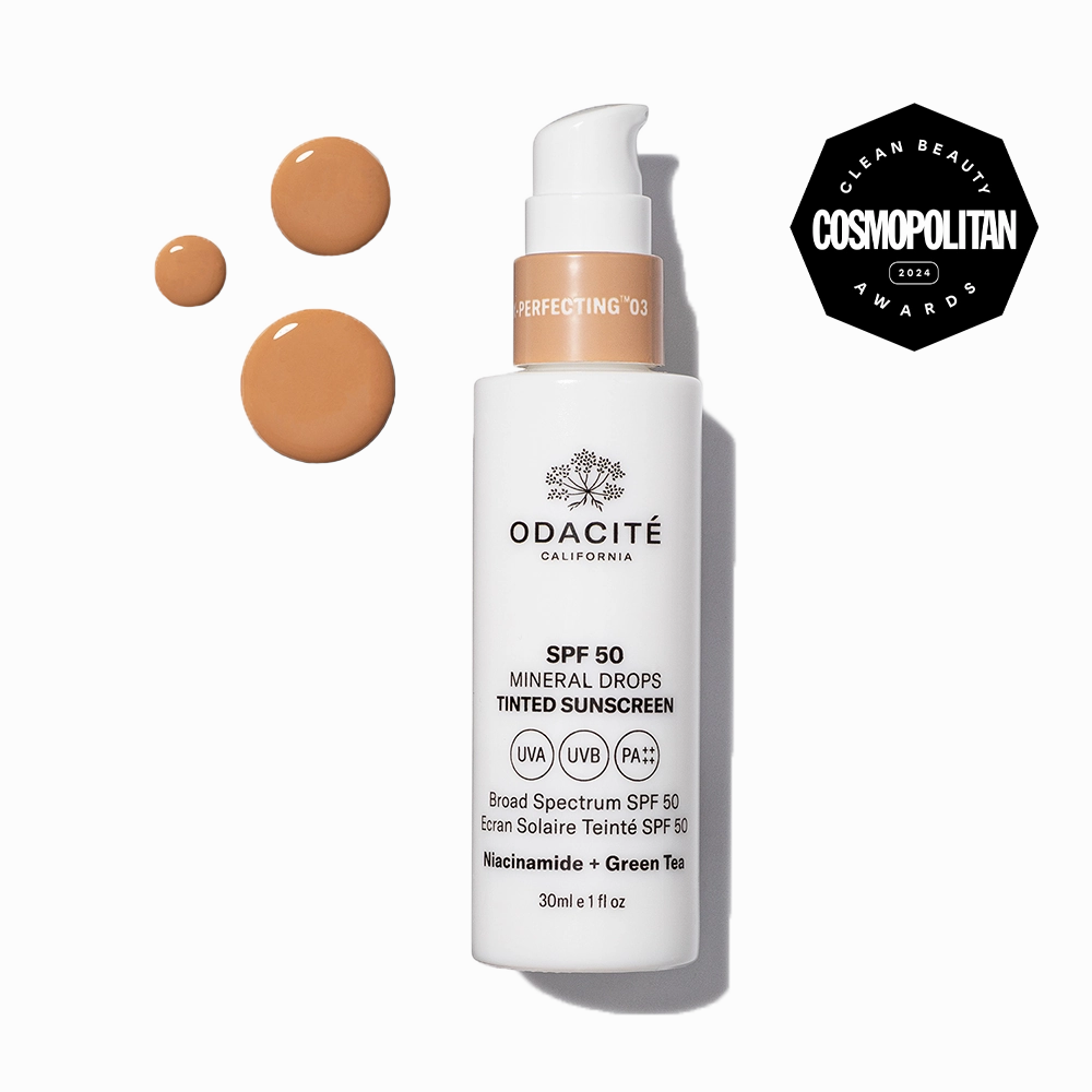 SPF 50 Tinted Mineral Drops • Flex-Perfecting® Sunscreen • Niacinamide   Green Tea
