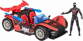 SPIDER-MAN Marvel VenomVersus Epic World of Action Miles Morales Remix Blast Racer 4-Inch (10 CM) Figure & Toy Car, Accessories, Super Hero Toys, 4 