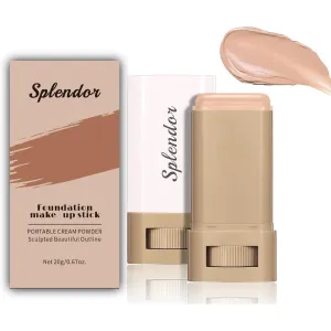 Splendor- Serum Enhanced Skin Tinted Balm, Solid Tinted Moisturizing Serum Contour Stick Foundation Face Stick, Natural Makeup for Women (5#, 1)