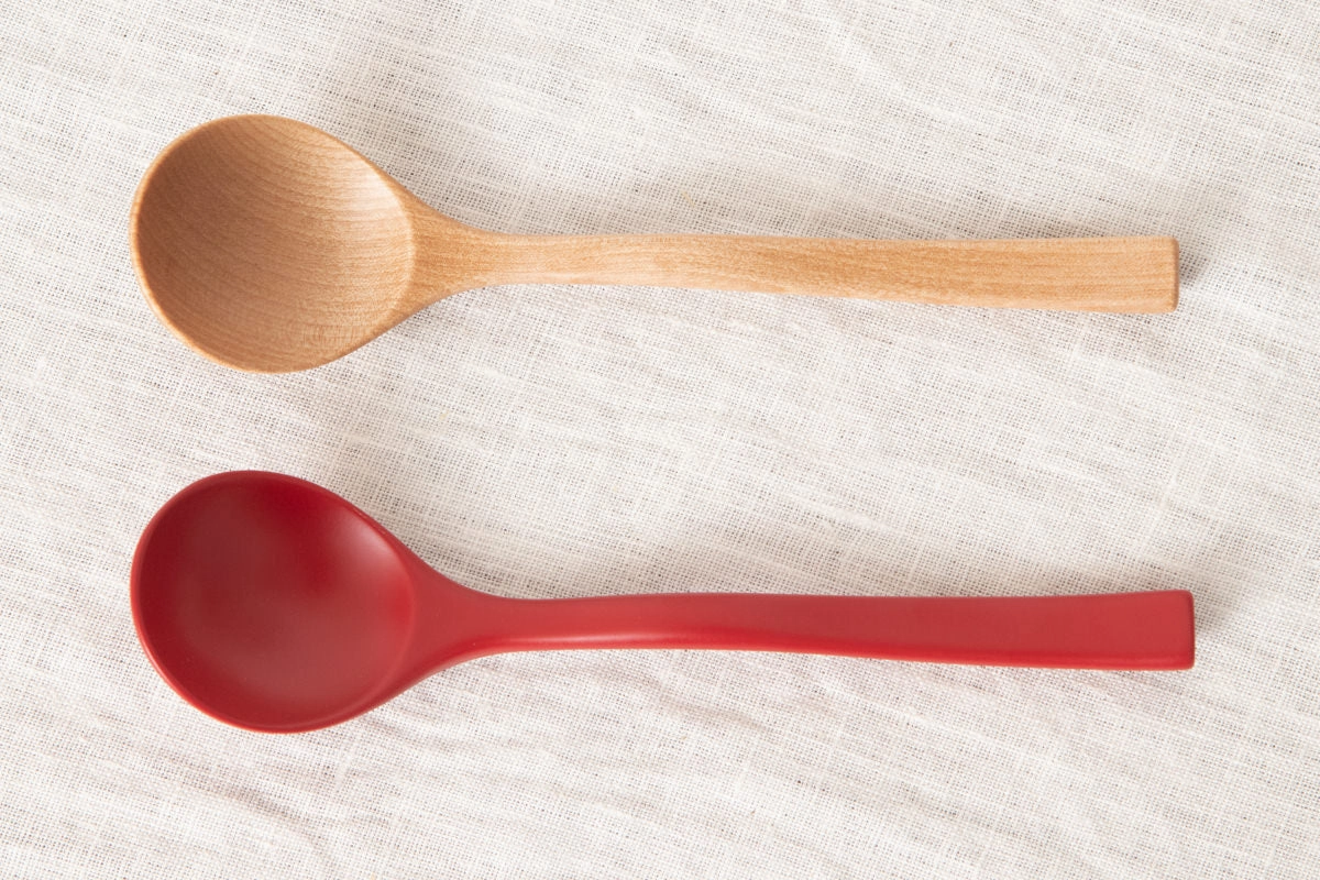 Spoon “Wavy handle” [ Natural, Red ] / Japanese Cherry Birch / Ōita-JPN 211141