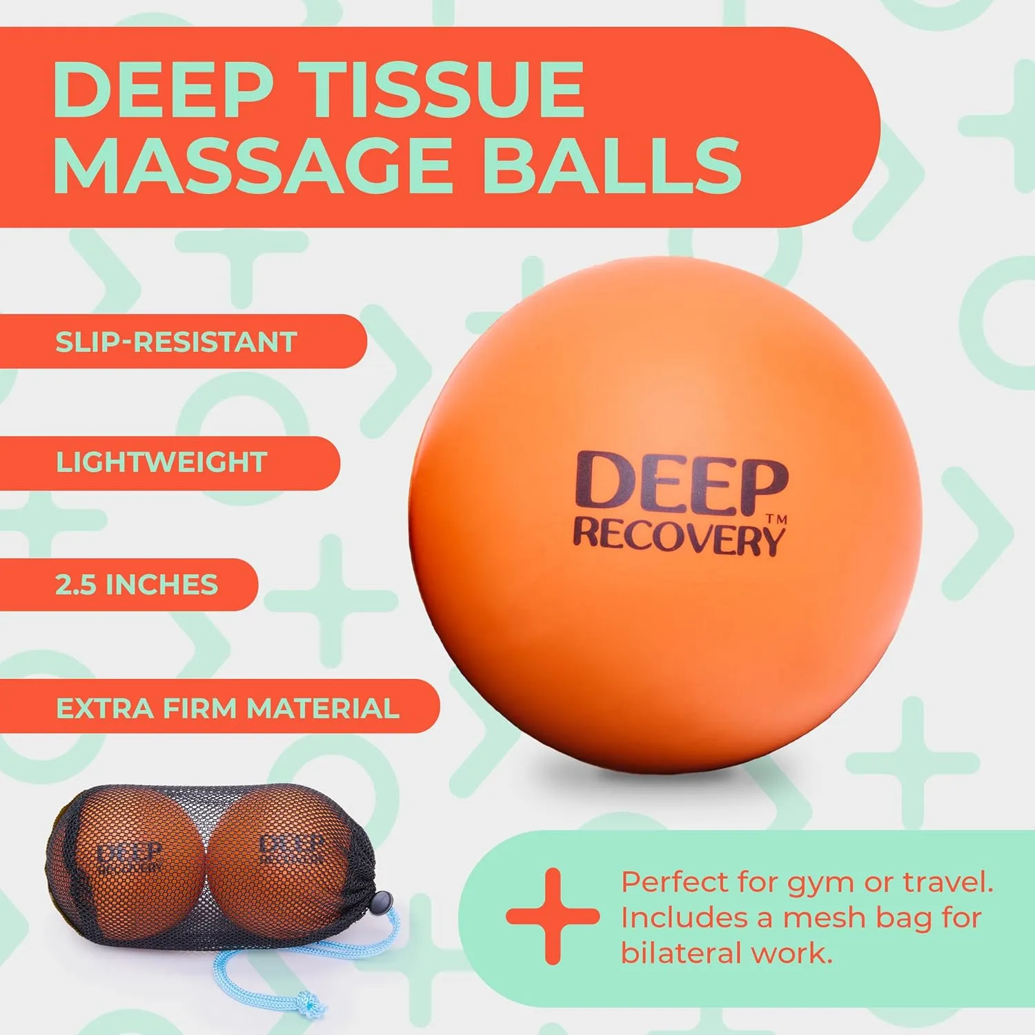 Sport Yoga Deep Tissue Massage Ball Set, Lacrosse Ball Size – Extra Firm Myofascial Release Balls for Feet, Back, Neck, Legs & Arms – Trigger Point & Mobility Therapy (2-Pack)