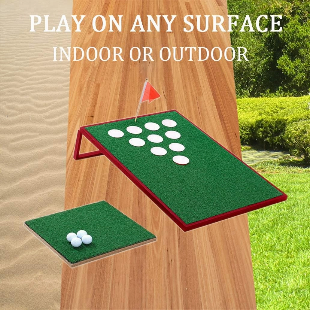 SPRAWL Golf Pong Cornhole Set Exciting Golf Chipping Game Pong Chip Shot Game for Tailgate Beach Backyard Man Cave