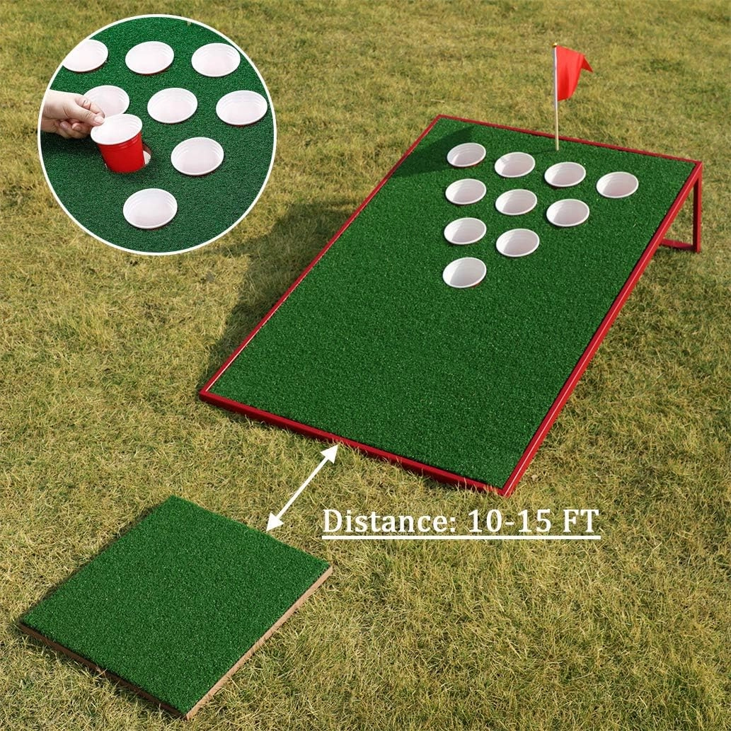 SPRAWL Golf Pong Cornhole Set Exciting Golf Chipping Game Pong Chip Shot Game for Tailgate Beach Backyard Man Cave