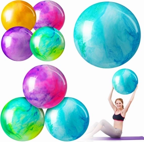 Sratte 8 Pcs Bouncy Balls for Kids 18 Inch, 15 Inch, 9 Inch Marbleized Bouncing Balls PVC Sensory Inflatable Playground Ball for Children Adults Pets Beach Toys Indoor Outdoor Games