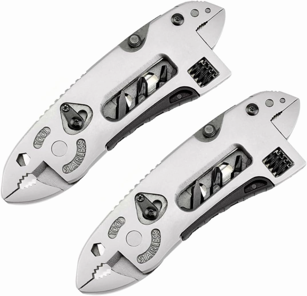 Stainless Steel Pliers 2-in-1 Camping Wrench Multi Wrench Tool for Use Versatile for Camping Fishing