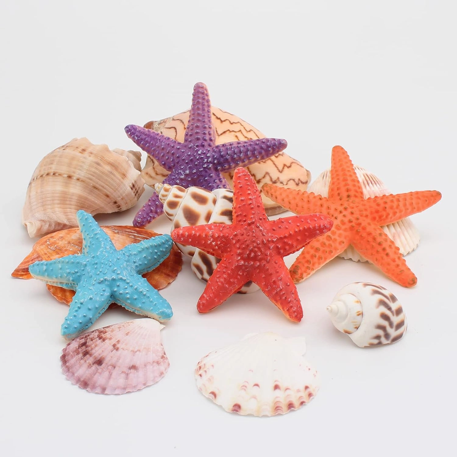 Starfish for Crafts 4PCS 3 Inch Starfish Decor Ornaments for Wedding Party Christmas Home Crafts Seashells for Kids Toddler Sea Shells Sea Star Figure for Collectible