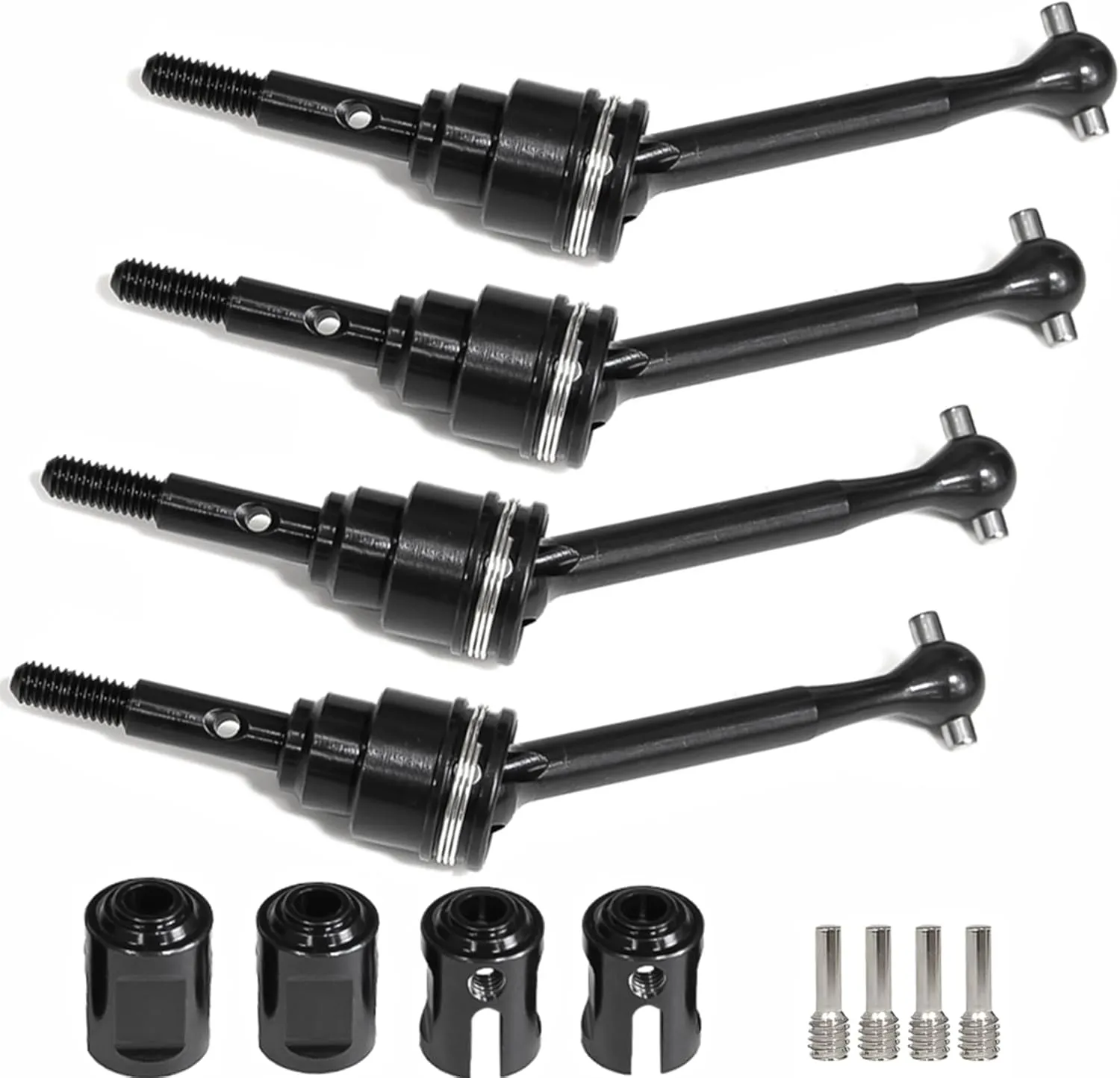 Steel Front Rear Drive Shaft CVD for 1/16 Mini Maxx Monster Truck 107154-1 RC Cars Upgrade Parts,Replace of # 10750 10750X (Black)
