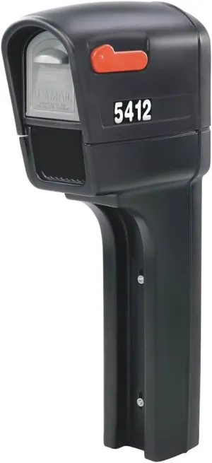 Step2 MailMaster Plus Mailbox & Post, Weather Resistant, Large Outdoor Mailboxes, Made of Durable Plastic, Easy to Install, Flag Included, Black