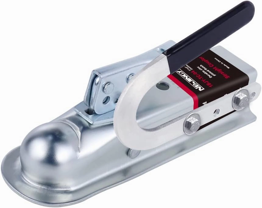Straight Trailer Coupler 2" Ball 2" Channel Width 3500 LBSTrailer Tongue Coupler with Handle