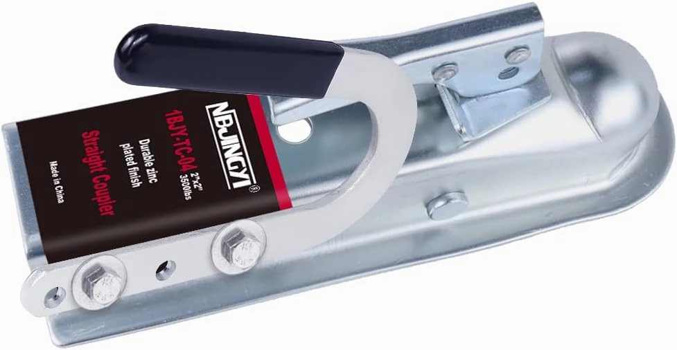 Straight Trailer Coupler 2" Ball 2" Channel Width 3500 LBSTrailer Tongue Coupler with Handle