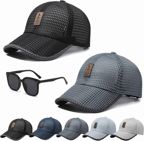 Summer Outdoor Casual Baseball Cap, 2024 New Mesh Hats for Men, Adjustable Quick Dry Cool Summer Caps for Men Women
