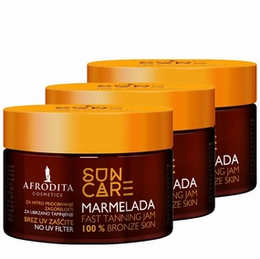 SUN CARE Tanning Accelerator Marmelada | For fast and intense tanning | with 100% organic coconut oil, shea and cocoa butter | Silicone-free | Vegan (Express 3 pack)