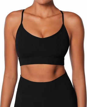 Sunzel Sports Bra for Women, Criss-Cross Open Back Adjustable Strappy Bras, Workout Gym Padded Yoga Bra with Removable Pads