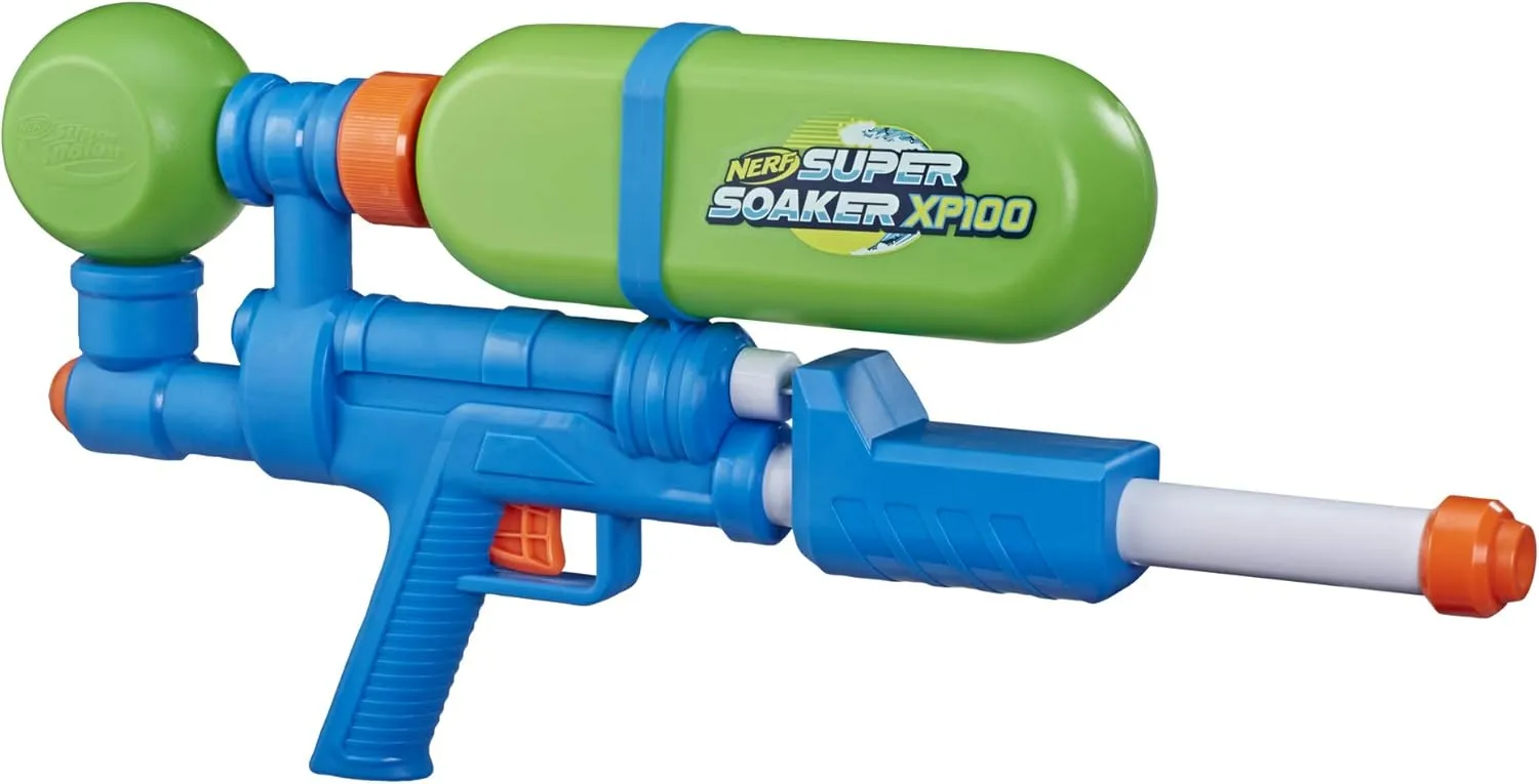 Super Soaker Nerf XP100-AP Water Blaster, 42 Fluid Ounce Capacity Tank, Recycled Plastic, Air-Pressurized, Outdoor Water Toys for 7 Year Old Boys and Girls and Up