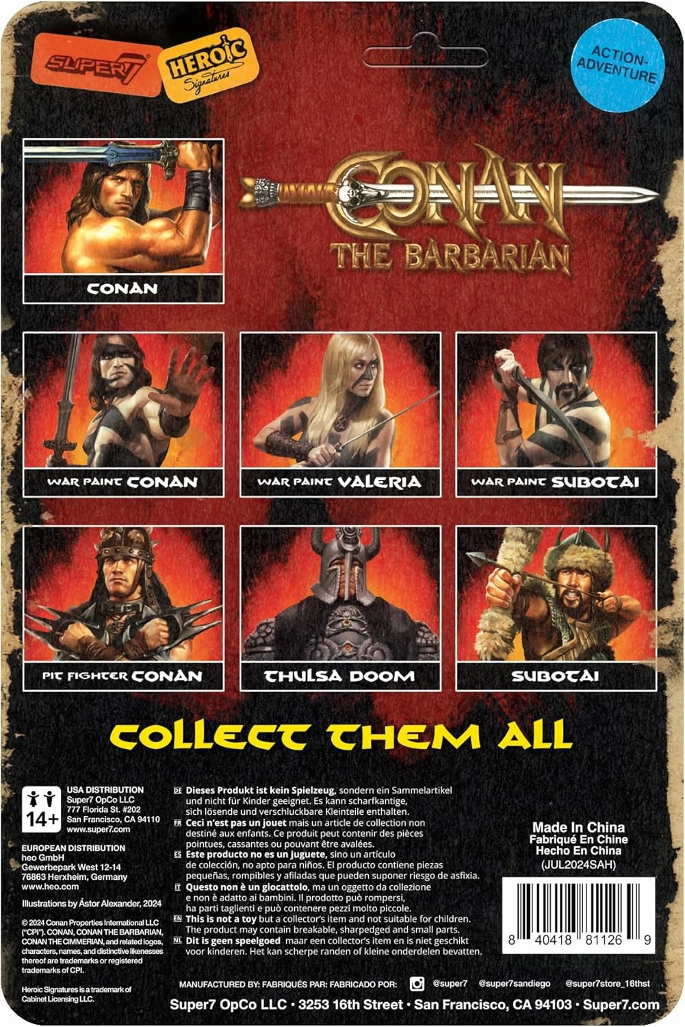 Super7 Conan The Barbarian Resurrected - 3.75" Conan Action Figure with Accessory Classic Movie Collectibles and Retro Toys