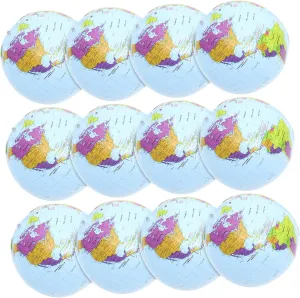 SUPVOX 12pcs Inflatable Beach Balls Globe Shape Safe PVC Boys and Girls' Play Decorative