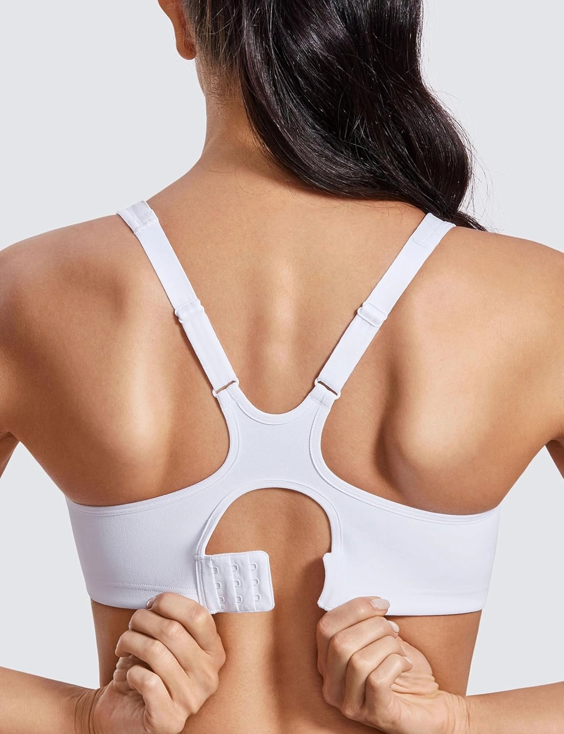 SYROKAN High Impact Sports Bras for Women High Support Unlined Underwire Racerback No Uniboob Workout Bra