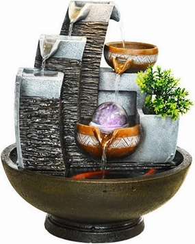 Tabletop Fountain Modern Alpine Water Fountain Turning Ball Living Room Decoration Indoor Humidifier Fish Tank Desktop Decoration Home Decoration Water Fountain (Size : A)