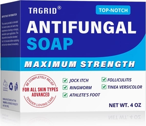 TAGRID Antifungal Soap, Tea Tree Soap, Antifungal Face Wash for Body Jock Itch, Ringworm, Athlete's Foot, Folliculitis, Tinea Versicolor, Acne