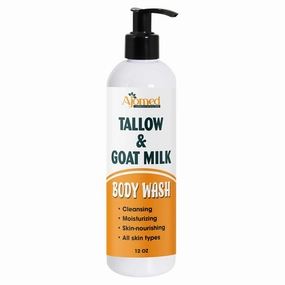 Tallow & Goat Milk Body Wash, handmede body soap Moisturizing and Cleansing for All Skin Types 12 oz (Regular)