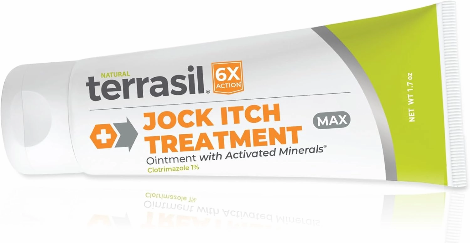 terrasil Jock Itch Antifungal Treatment Extra Strength -Clinically Proven Clotrimazole for Effective Jock Itch Treatment, All-Natural Soothing Care & Fast Relief of Jock Itch (50g)