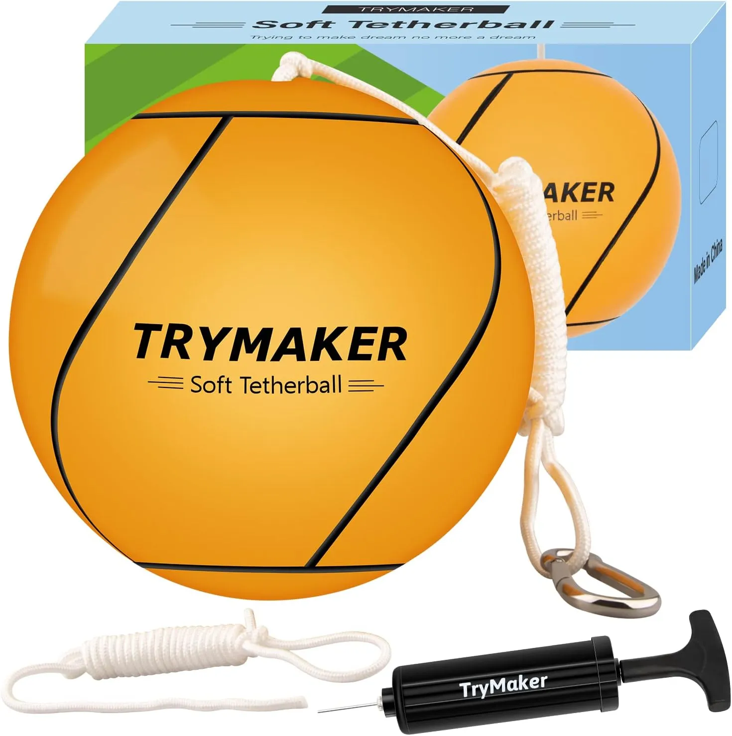 Tetherball, Tether Balls and Rope Set, Replacement Tetherball for Adults Backyard Outdoors