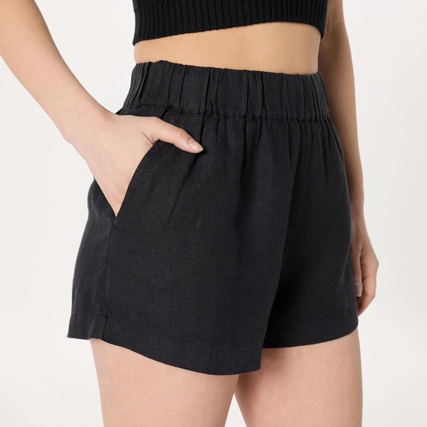 The Drop Women's Standard Essie Linen Pull on Mini Short