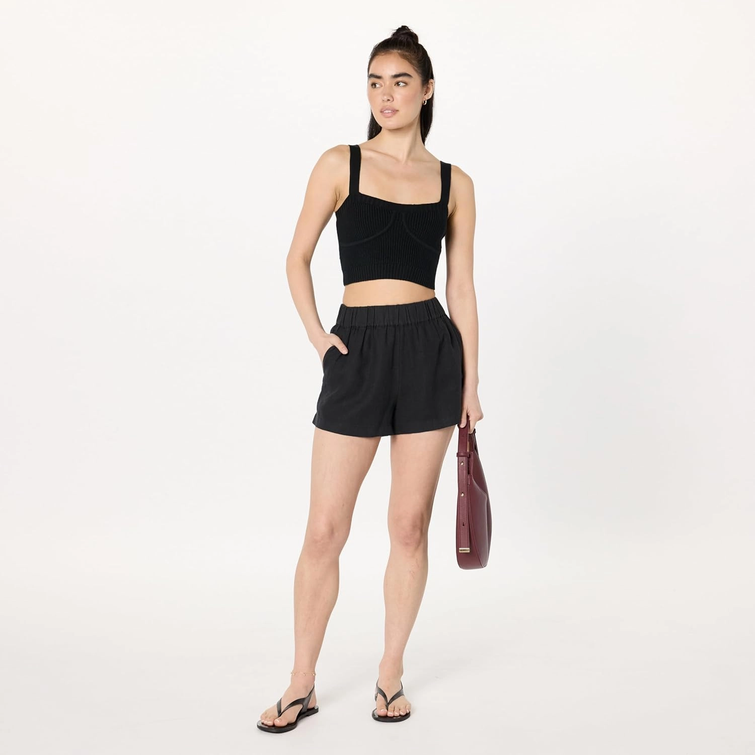 The Drop Women's Standard Essie Linen Pull on Mini Short