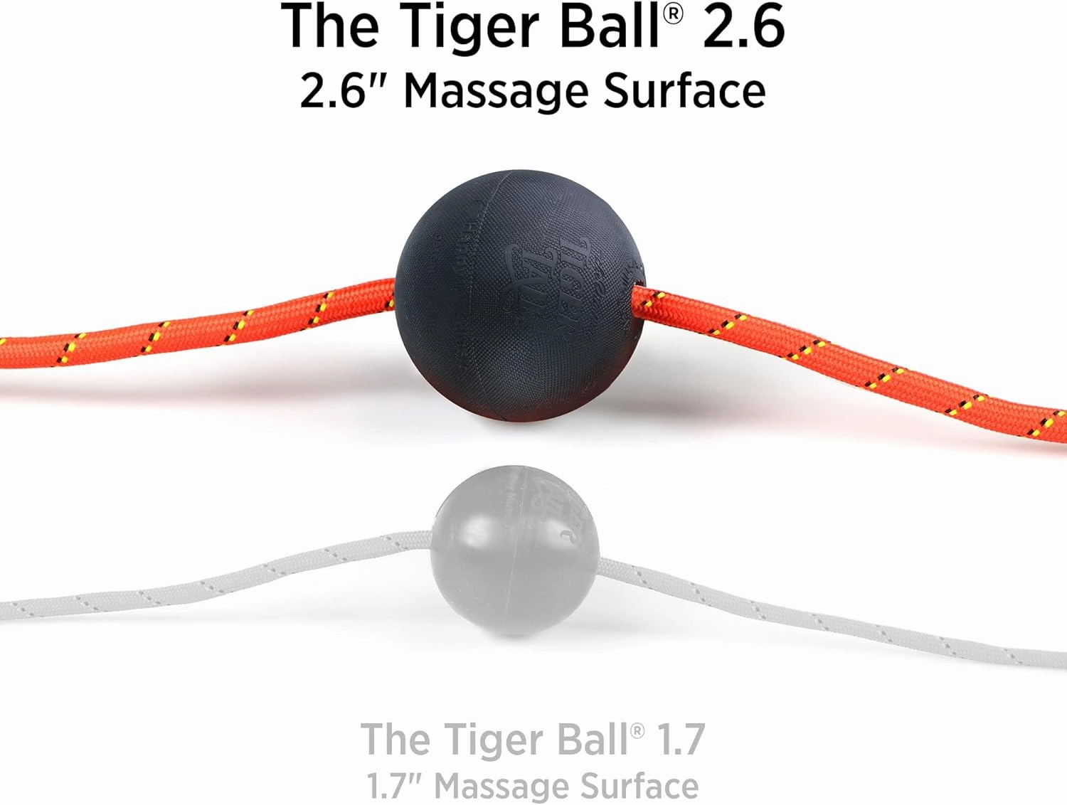 Tiger Tail Tiger Ball 2.6 Foam Roller Ball   47” Corded Rope – Deep Tissue Massage Ball: Feet, Legs, Neck, Back – Trigger Point Massage Therapy – Relieve Muscle Soreness – Muscle Recovery
