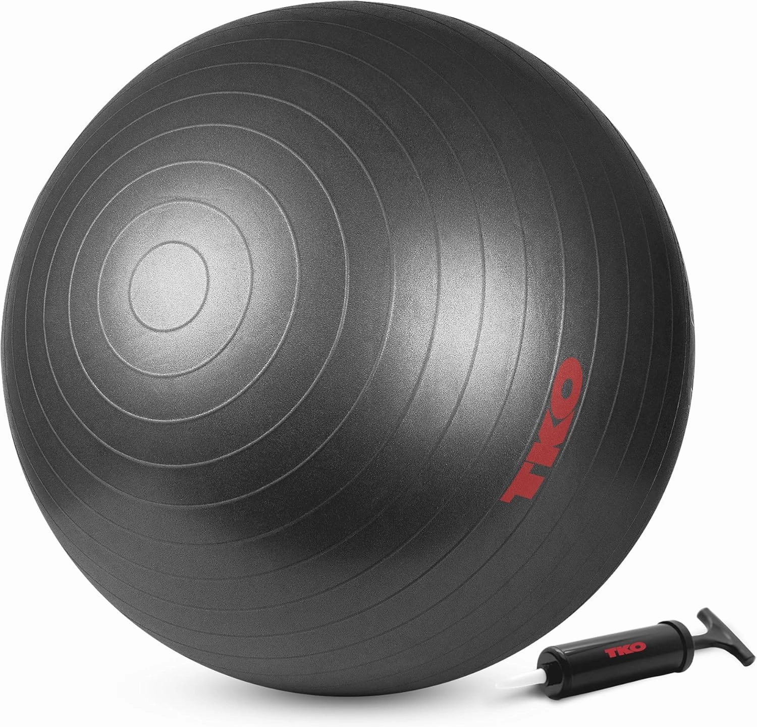 TKO Large Exercise Ball with Exercises & Pump - 65 or 74 cm Exercise Ball for Home Gym & Office Fitness - Professional-Grade Exercise Ball 65 or 75 cm for Stability, Balance & Core Strength