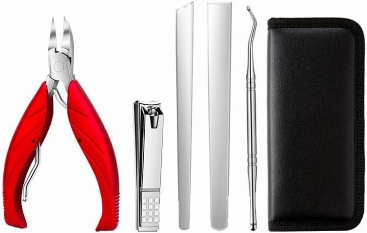 Toenail Clippers 6/7/8 Piece Set of Nail Clippers Set Nail Set Personal Care Set Professional Pedicure Set Beauty Set Nail Clipper Set (Color : Rojo, Size : 6-Piece Set)