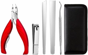 Toenail Clippers 6/7/8 Piece Set of Nail Clippers Set Nail Set Personal Care Set Professional Pedicure Set Beauty Set Nail Clipper Set (Color : Rojo, Size : 6-Piece Set)