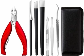 Toenail Clippers 6/7/8 Piece Set of Nail Clippers Set Nail Set Personal Care Set Professional Pedicure Set Beauty Set Nail Clipper Set (Color : Rojo, Size : 8-Piece Set)