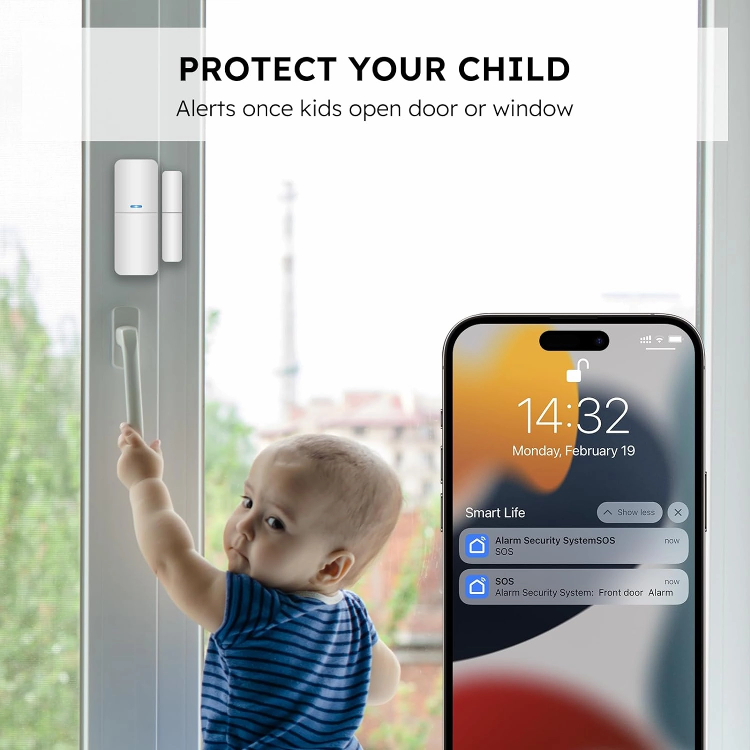 tolviviov Home Security System Wireless, DIY Door Alarm Security System, App Alerts, 10-Piece Kit, No Monthly fee, WiFi Alarm, Door Window Motion Sensor, for Safety, Home Security, Kids Safety