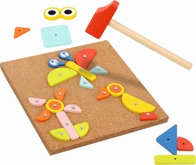 TOOKYLAND Fine Motor Toys, Toy Hammer and Nails Game is Montessori Toys That Exercise Children's Hands-on Skills and Develop Their Imagination for Kids