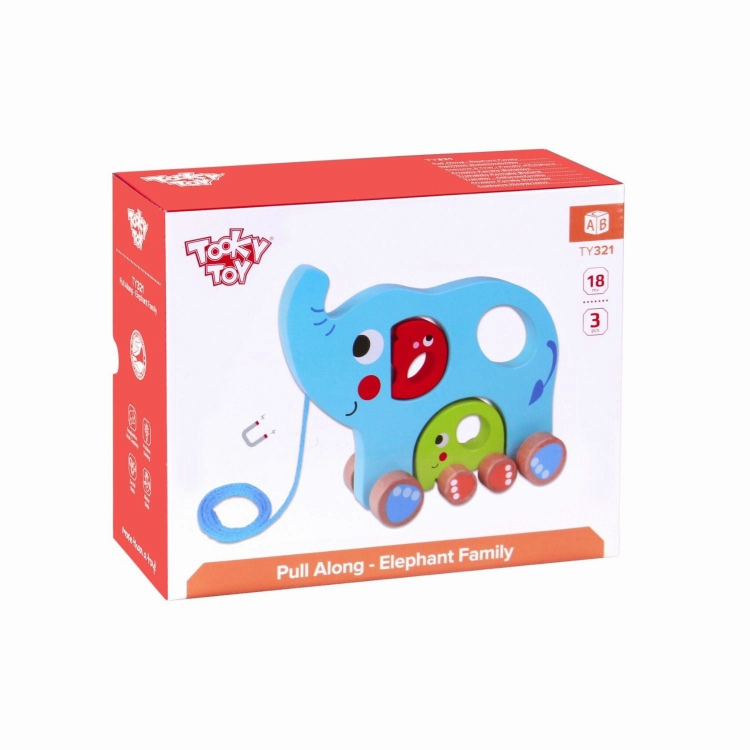 TookyToy Pull Along Elephant Family