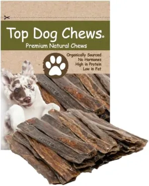 Top Dog Chews 10"- 12" Roasted All Natural Beef Esophagus Jerky, 30-Pack – Free Range Beef Gullet Jerky Dental Treats for Dogs, Single-Ingredient Dog Treats for Small, Medium & Large Dogs