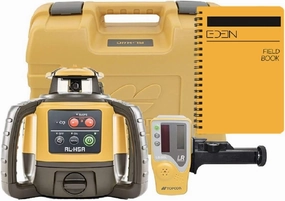 Topcon RL-H5A Self Leveling Horizontal Rotary Laser with Bonus EDEN Field Book, IP66 Rating Drop, Dust, Water Resistant, 800m Construction Laser, Includes LS-80L Receiver, Detector Holder, Soft Case