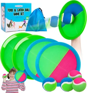 Toss and Catch Ball Game - Ideal Outdoor Beach, Pool & Yard Toy for Toddlers and Kids Ages 4, 5, 6, 7, 8 , Perfect for Boys Girls - Great Birthday Gift & Easter Basket Stuffer