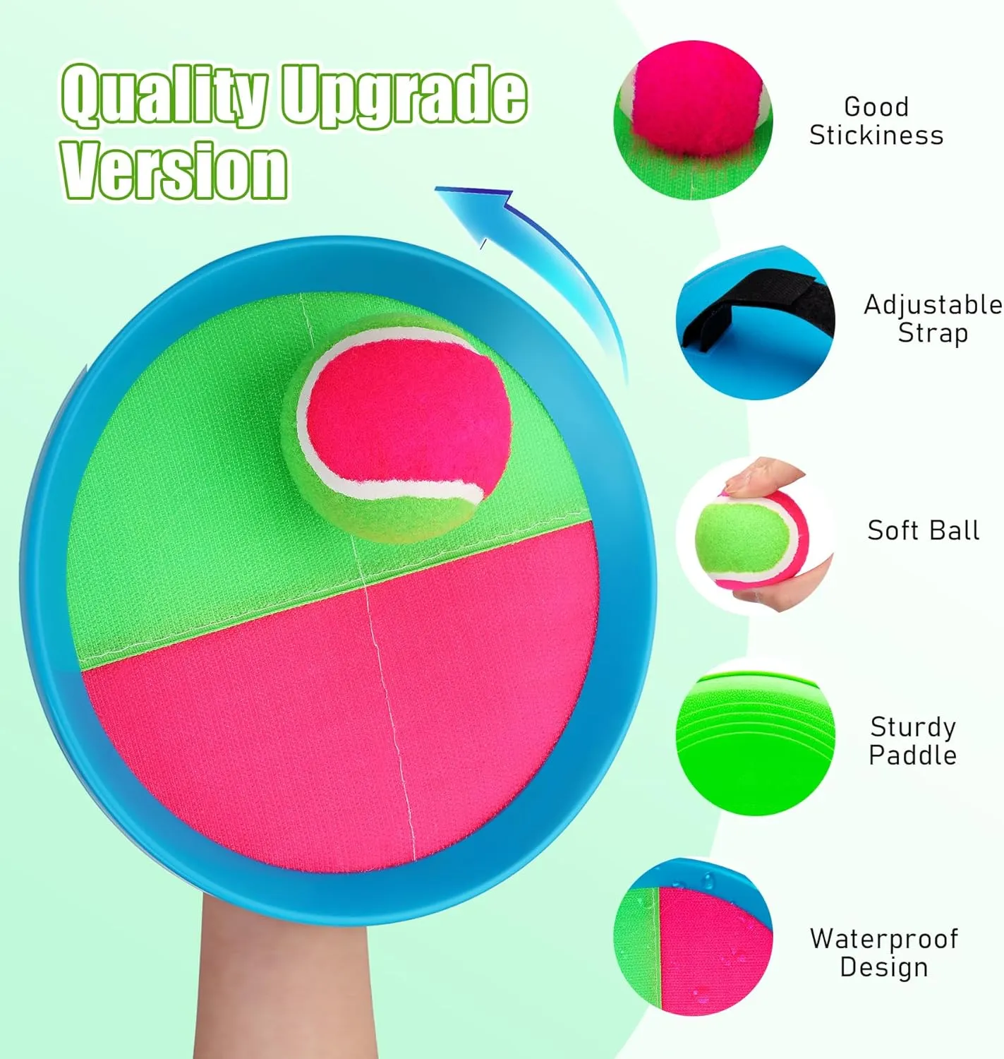 Toss and Catch Ball Game - Ideal Outdoor Beach, Pool & Yard Toy for Toddlers and Kids Ages 4, 5, 6, 7, 8 , Perfect for Boys Girls - Great Birthday Gift & Easter Basket Stuffer