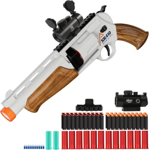 Toy Guns for Boys, Shotgun Foam Dart Blaster, Enhanced Revolver Children Outdoor CS Soft Bullet Toy Rifle, Birthday Xmas Gift Outdoor Games (Gold)
